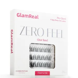 0 Feel Self Adhesive Natural Invisible Band Lash Clusters Fluffy Volumizing DIY Clear Band Lashes Press-On Lashes No Glue Needed False Eyelashes (10-14mm D-curl) by GlamReal