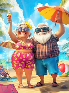 1000 Piece Jigsaw Puzzle for Adults - Parents Grandparents on a Tropical Beach Vacation - Challenging Puzzle Perfect for Game Nights - Retirement Gift for Mom or Dad - 20x27 inch