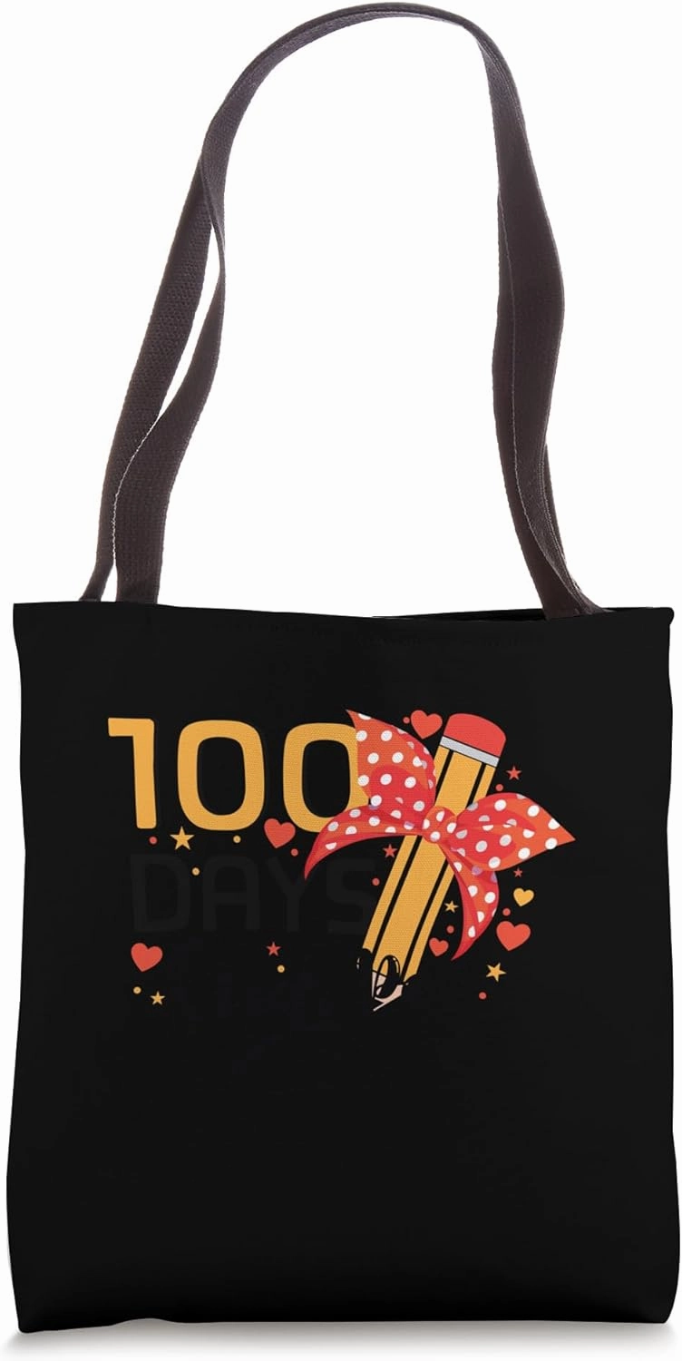 100 Days Sharper Celebratory Design with Playful Pencil Tote Bag