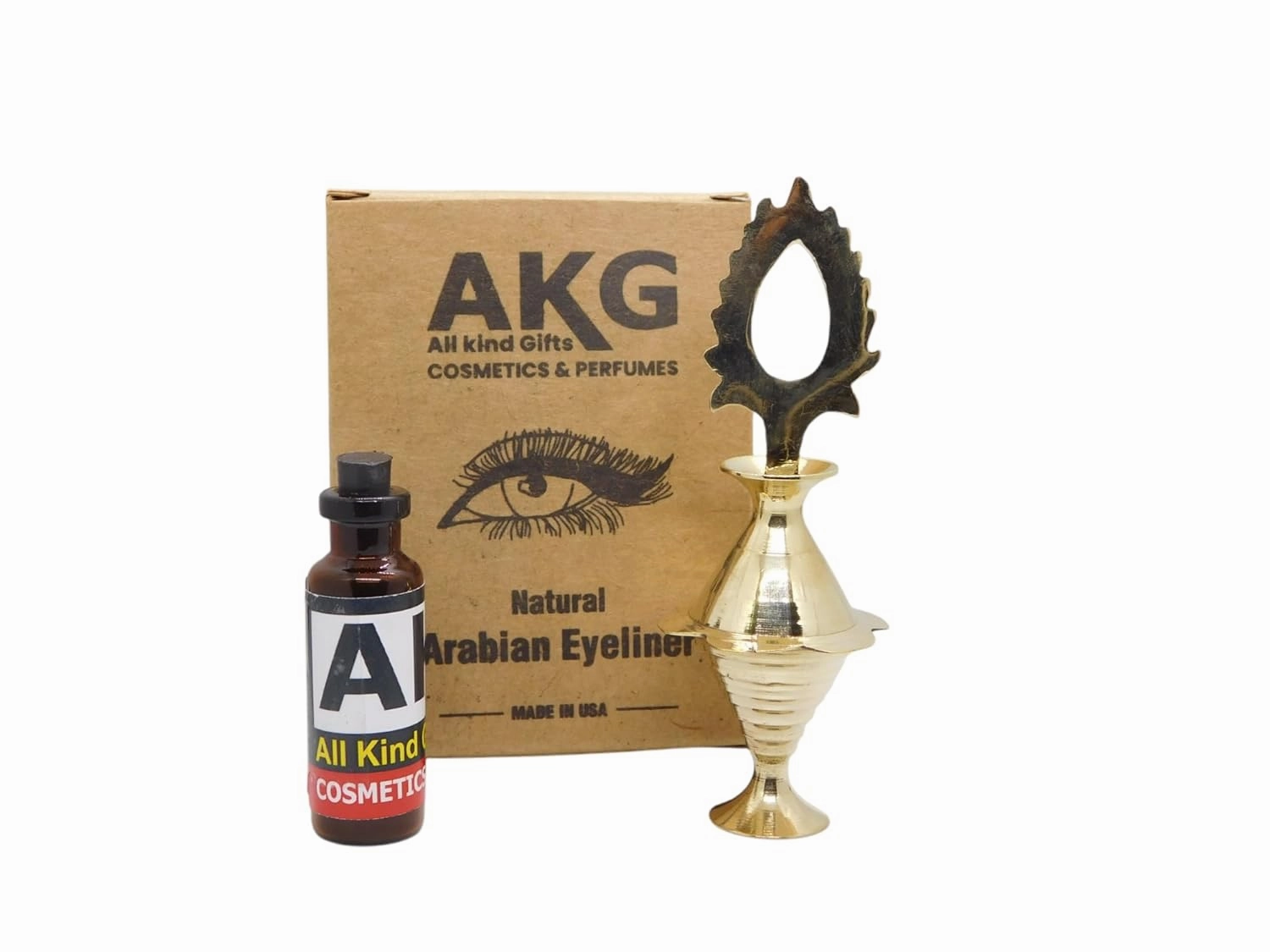 100% Natural Black Arabian Eyeliner With Handmade Eyeliner Pot Intense Color, Long-Wearing, Smudge-Proof