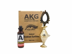 100% Natural Black Arabian Eyeliner With Handmade Eyeliner Pot Intense Color, Long-Wearing, Smudge-Proof