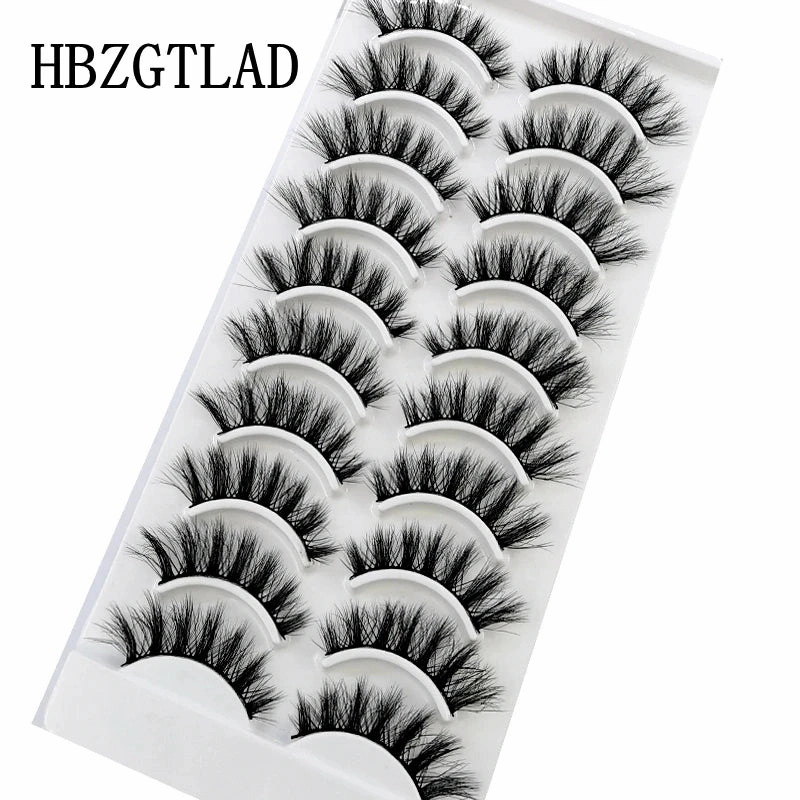 10 pairs natural long 3D mink false eyelashes fake lashes makeup kit Mink Lashes extension eye lashes short eyelashes