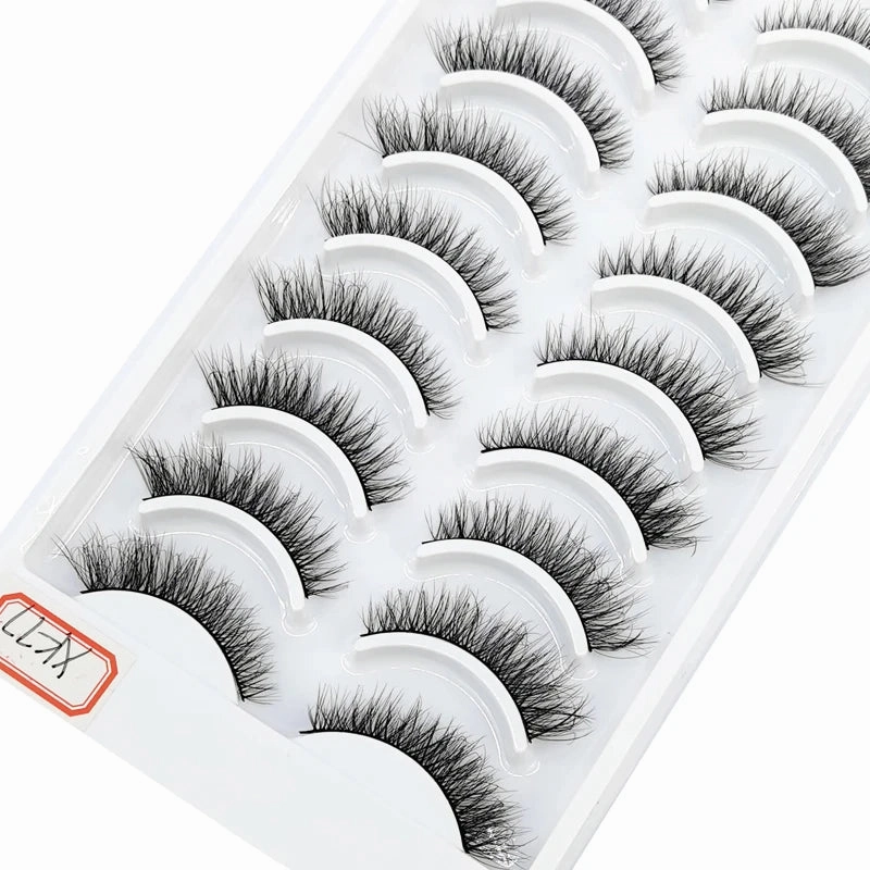 10 pairs natural long 3D mink false eyelashes fake lashes makeup kit Mink Lashes extension eye lashes short eyelashes