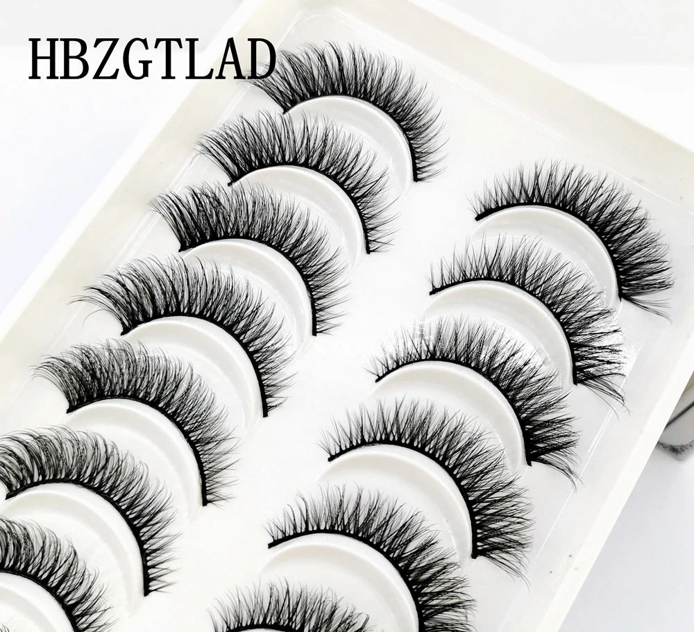 10 pairs natural long 3D mink false eyelashes fake lashes makeup kit Mink Lashes extension eye lashes short eyelashes