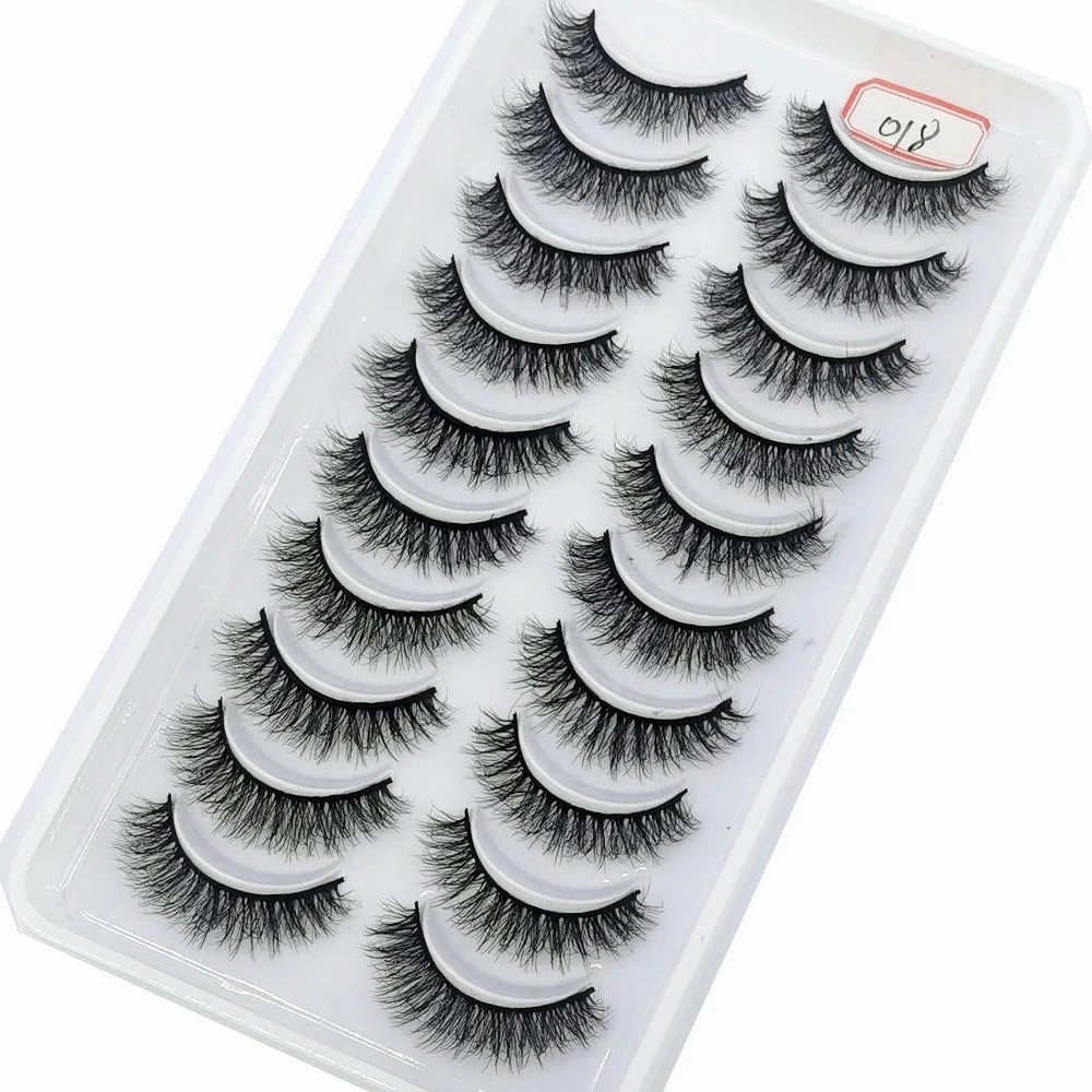 10 pairs natural long 3D mink false eyelashes fake lashes makeup kit Mink Lashes extension eye lashes short eyelashes