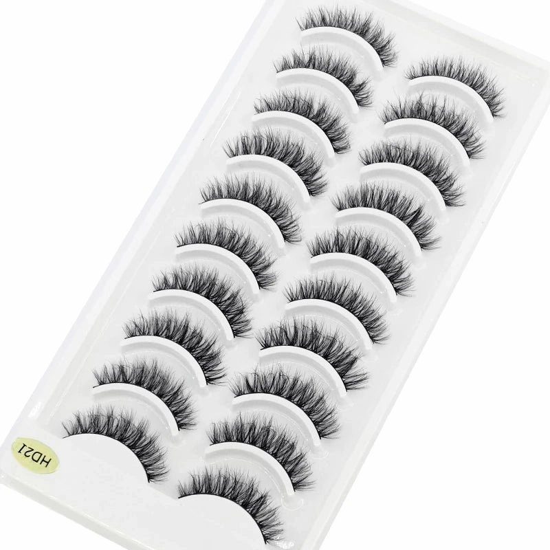 10 pairs natural long 3D mink false eyelashes fake lashes makeup kit Mink Lashes extension eye lashes short eyelashes