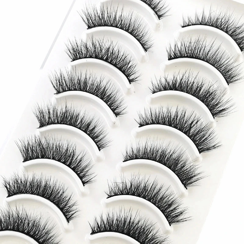 10 pairs natural long 3D mink false eyelashes fake lashes makeup kit Mink Lashes extension eye lashes short eyelashes