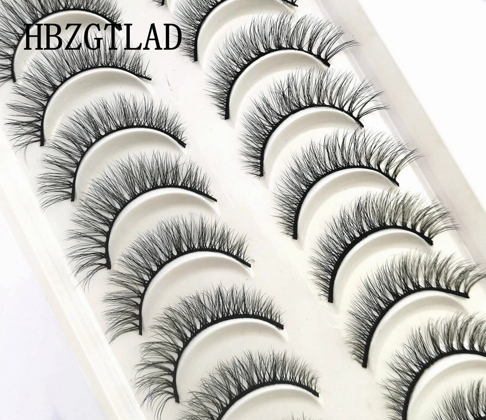 10 pairs natural long 3D mink false eyelashes fake lashes makeup kit Mink Lashes extension eye lashes short eyelashes