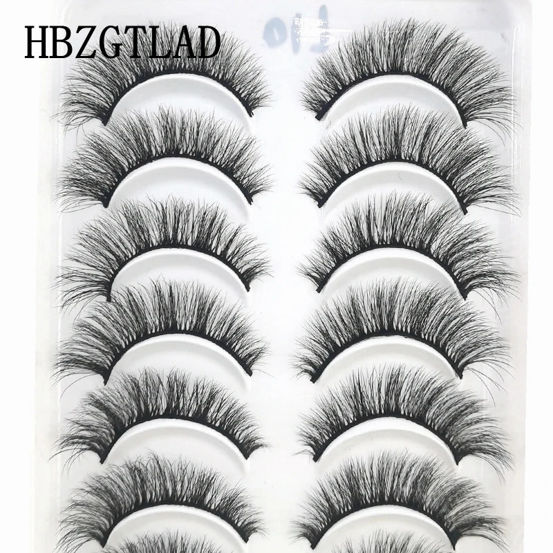 10 pairs natural long 3D mink false eyelashes fake lashes makeup kit Mink Lashes extension eye lashes short eyelashes