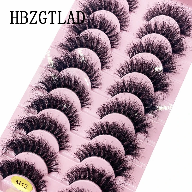 10 pairs natural long 3D mink false eyelashes fake lashes makeup kit Mink Lashes extension eye lashes short eyelashes