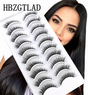 10 pairs natural long 3D mink false eyelashes fake lashes makeup kit Mink Lashes extension eye lashes short eyelashes