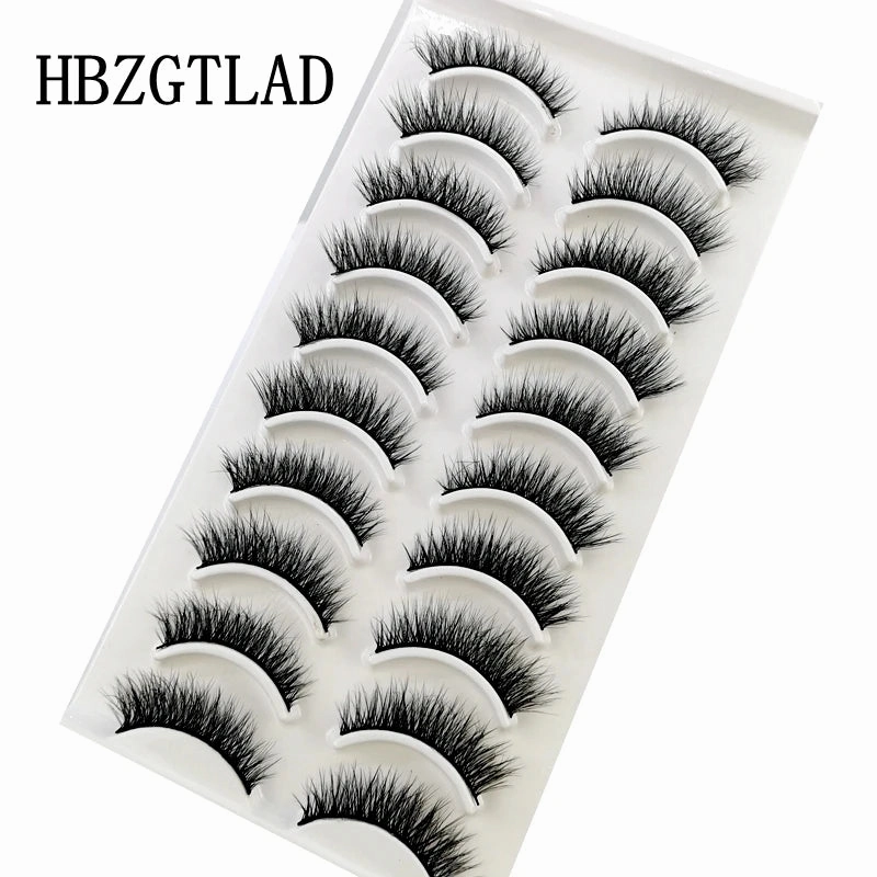 10 pairs natural long 3D mink false eyelashes fake lashes makeup kit Mink Lashes extension eye lashes short eyelashes