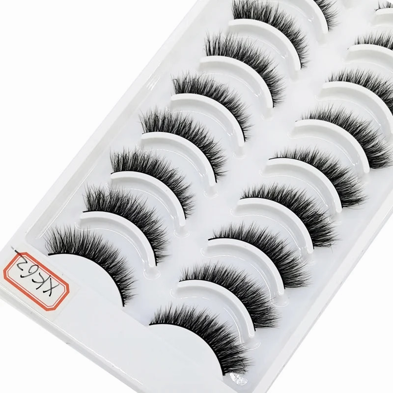 10 pairs natural long 3D mink false eyelashes fake lashes makeup kit Mink Lashes extension eye lashes short eyelashes