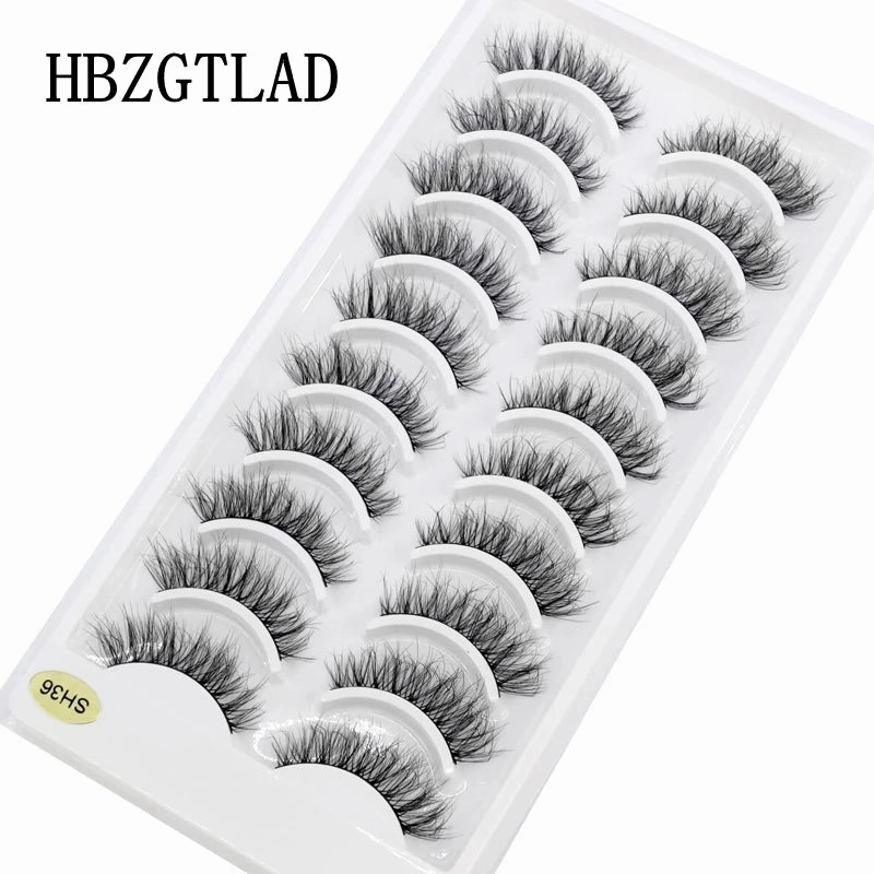 10 pairs natural long 3D mink false eyelashes fake lashes makeup kit Mink Lashes extension eye lashes short eyelashes