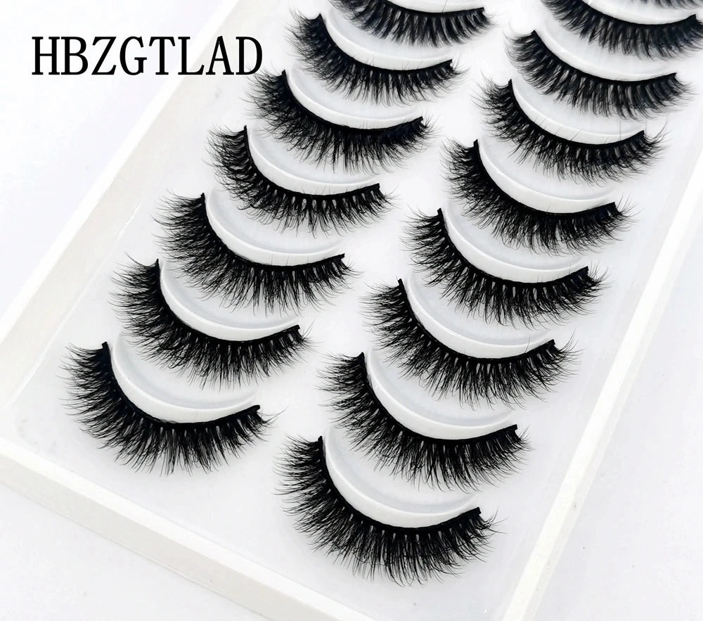 10 pairs natural long 3D mink false eyelashes fake lashes makeup kit Mink Lashes extension eye lashes short eyelashes