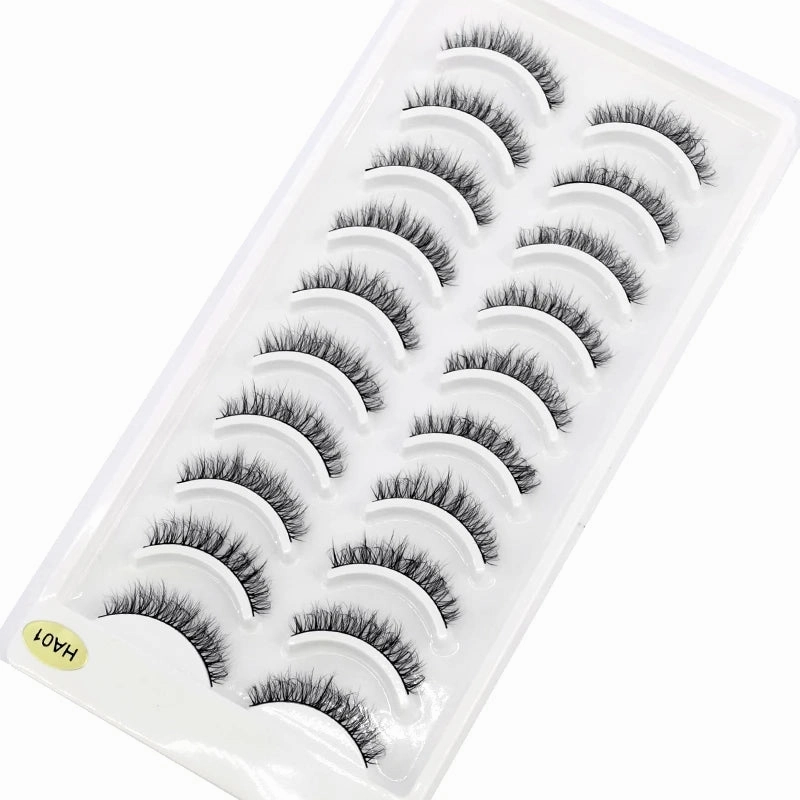10 pairs natural long 3D mink false eyelashes fake lashes makeup kit Mink Lashes extension eye lashes short eyelashes