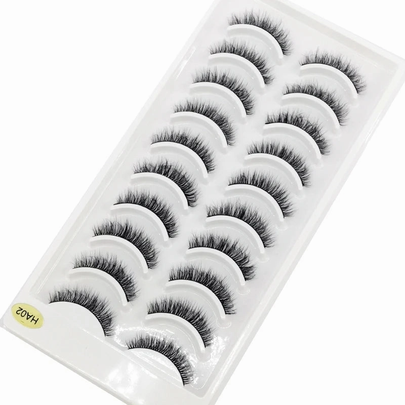 10 pairs natural long 3D mink false eyelashes fake lashes makeup kit Mink Lashes extension eye lashes short eyelashes