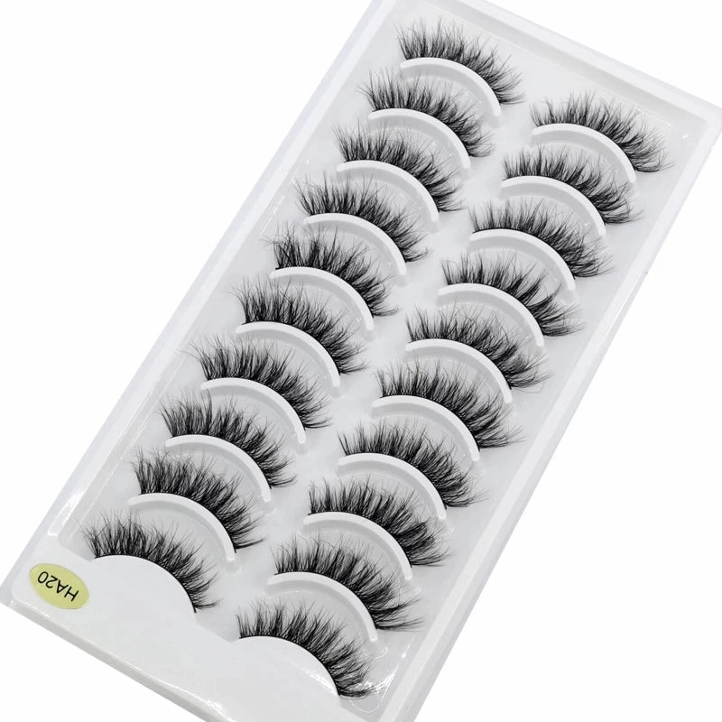 10 pairs natural long 3D mink false eyelashes fake lashes makeup kit Mink Lashes extension eye lashes short eyelashes