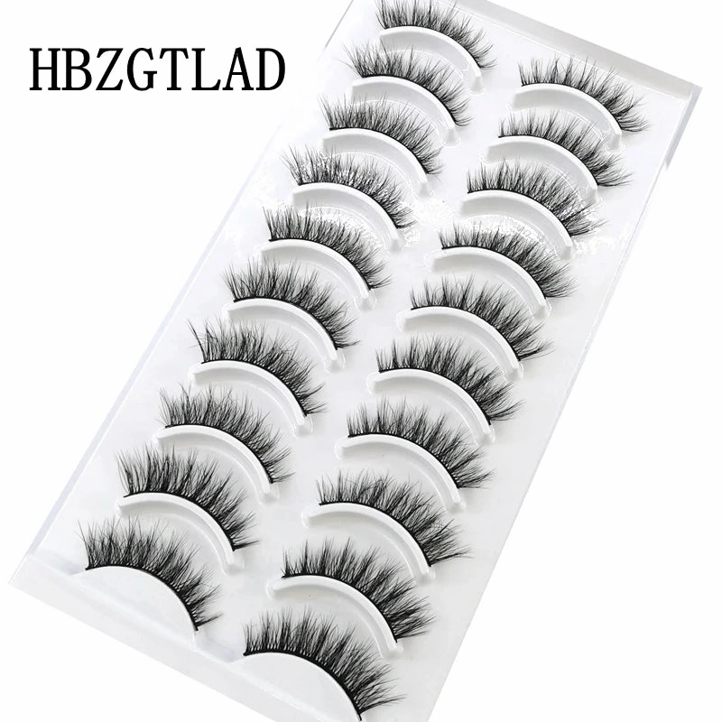 10 pairs natural long 3D mink false eyelashes fake lashes makeup kit Mink Lashes extension eye lashes short eyelashes