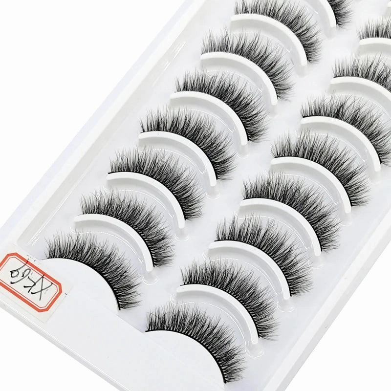 10 pairs natural long 3D mink false eyelashes fake lashes makeup kit Mink Lashes extension eye lashes short eyelashes