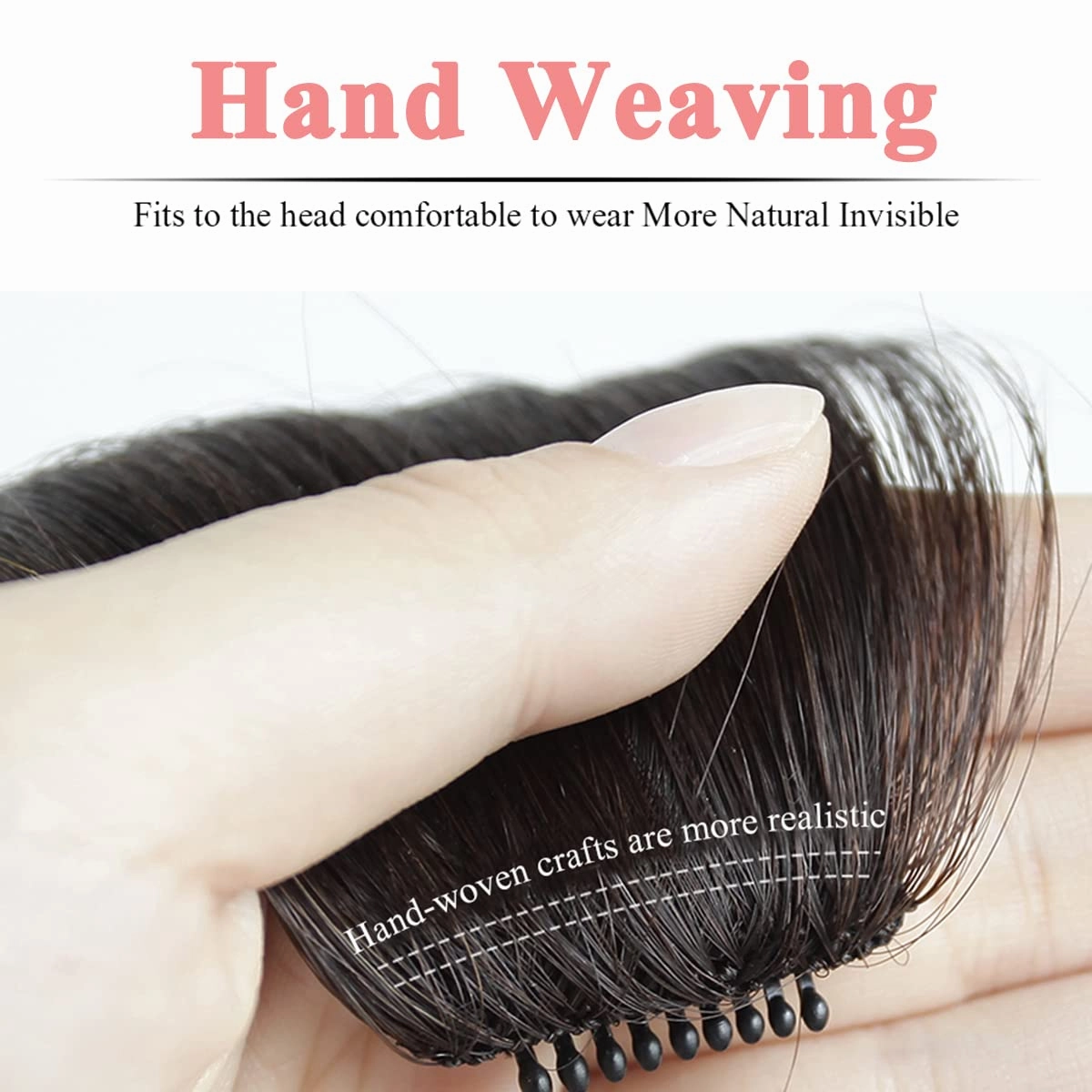 10Inch 2pcs Layeder Remy Hair Long Bangs Side Bangs False Bangs Clip-In Bangs Human Hair Extension Middle Part Fringe Hair Pieces Fake Fringe Invisible Bangs for Women Dark Brown