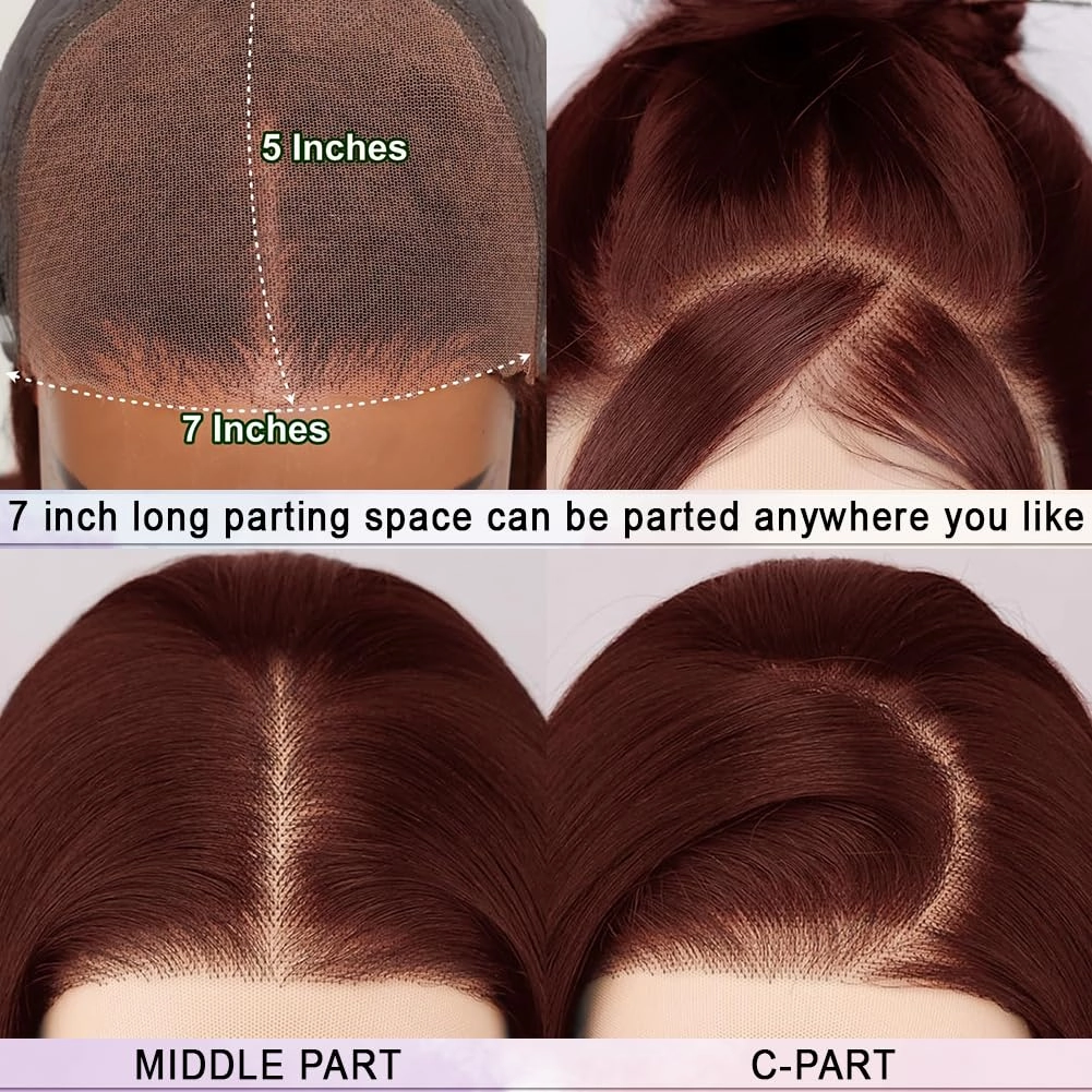 10Inch Wear and Go Glueless Reddish Brown Bob Wig Human Hair 7x5 Closure Wigs Human Hair Pre Plucked Pre Cut 200% Density Short Bob Wigs for Black Women Glueless Bob Wig