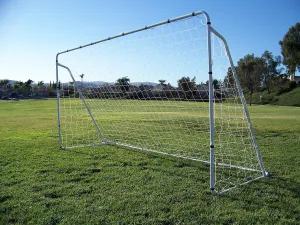 12 x 6 Ft. Powder Coated Galvanized Steel Soccer Goal w/Net. 12x6 Foot AYSO Regulation Size Portable Training Aid. Ultimate Backyard Goal, All Weather, One Year Warranty. New
