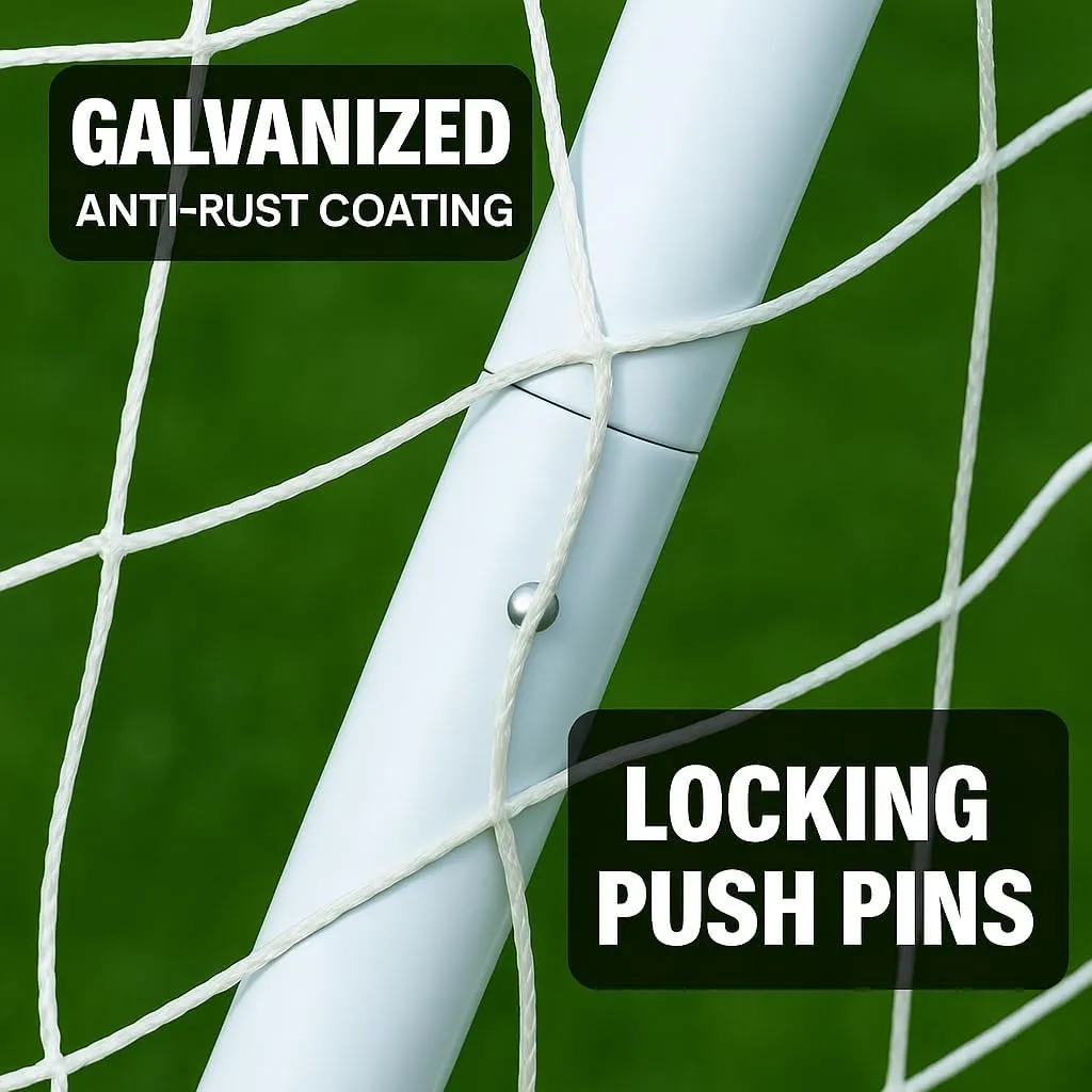12 x 6 Ft. Powder Coated Galvanized Steel Soccer Goal w/Net. 12x6 Foot AYSO Regulation Size Portable Training Aid. Ultimate Backyard Goal, All Weather, One Year Warranty. New