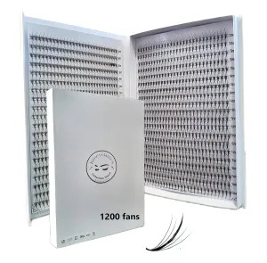 1200 Wispy Premade fans 5D 0.07 Mixed Lengths 9-16mm 1000 fans 7D 0.05 Volume loose Lashes C D Curl Handmade Fan eyelash extensions Kimeyelashes promade fan (Curl C, 5D - 0.07 - Wispy 1200f)