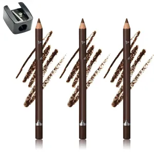 1/2/3 Pack Systemous 24 Hr Waterproof Eyeliner Double Sharpenable Eye Pencil, 2 In 1 Eyeliner and Eyebrow Pencil, Not Easy to Smudge, Smooth and Easy To Color (03#*3)