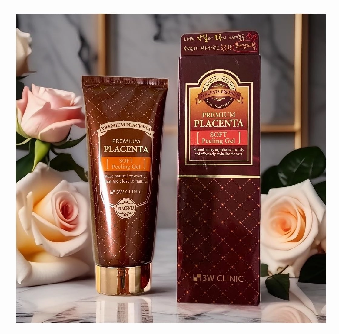 123 UBuy Shop_Korea PREMIUM PLACENTA Soft Peeling Gel 180ml. Say Goodbye Old Dead Skin Cells and Impurities in Pores! Miss Korea Official Productor., Brown