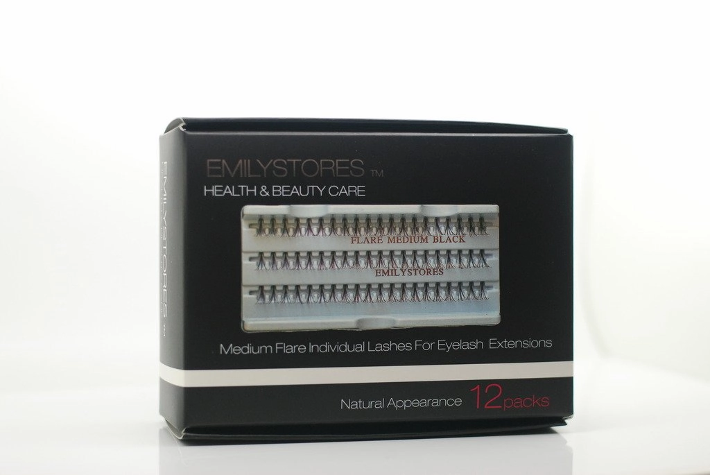 12 Packs Eyelashes Natural Individual Lashes Plant Flare Long Eyelash 14mm Black For Eye Lash Extensions Lashes-Knotted(14MM,Long Lashes)