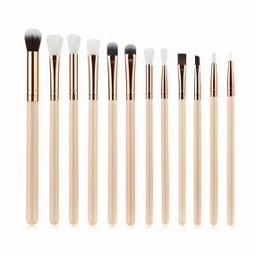 12 pcs Brushes Eye, Lip, Eyebrow, Rose Gold Eye Makeup Brushes Multi functional Full Set Makeup Brushes(E)