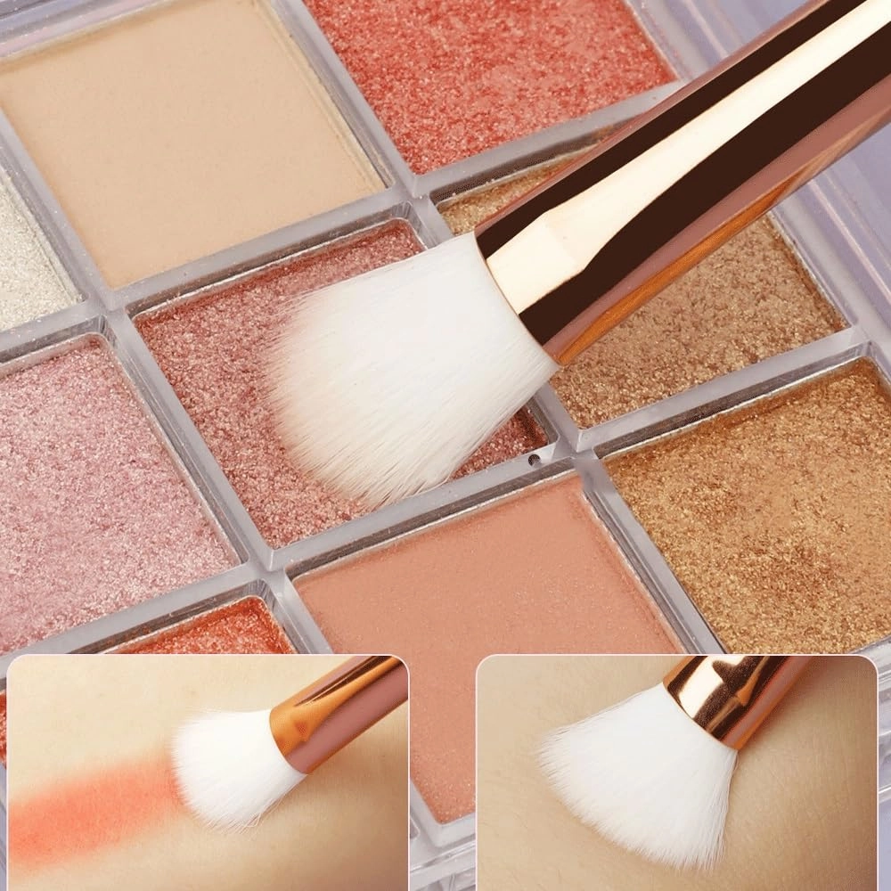 12 pcs Brushes Eye, Lip, Eyebrow, Rose Gold Eye Makeup Brushes Multi functional Full Set Makeup Brushes(E)