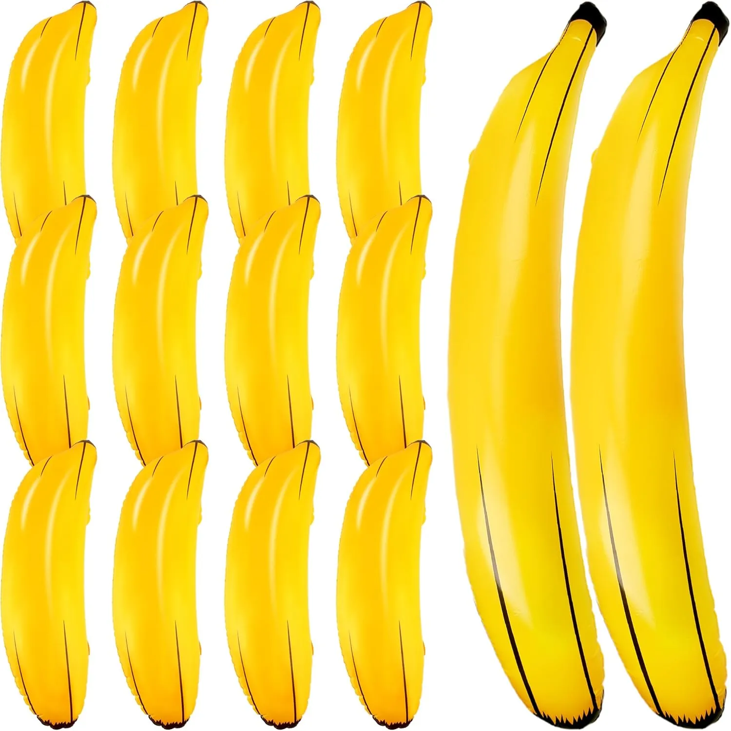 14 Pack Inflatable Bananas Blow Up Banana Balloons Toys Include 2 Pcs 70 Inch Bananas 12 Pcs 26 Inch Bananas for Bachelorette Party Summer Water Games