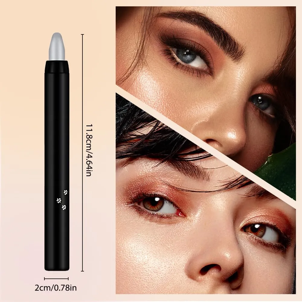 16 Color Highlighter Eyeshadow Pencil, 2025 New Eyeshadow Stick Set, Long-Lasting Glitter Eye shadow for Party, Cream Eye shadow Eyeliner Portable Eye Crayon for Women (Golden brown)