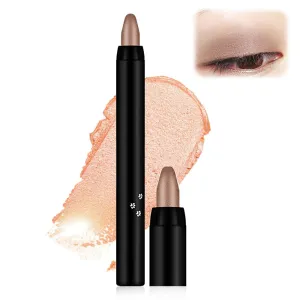 16 Color Highlighter Eyeshadow Pencil, 2025 New Eyeshadow Stick Set, Long-Lasting Glitter Eye shadow for Party, Cream Eye shadow Eyeliner Portable Eye Crayon for Women (Golden brown)