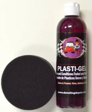 16oz Plasti-Gel w/Free Sponge Applicator, Like Back to Black, Plastic Conditioner, Trim Gel, Bumper