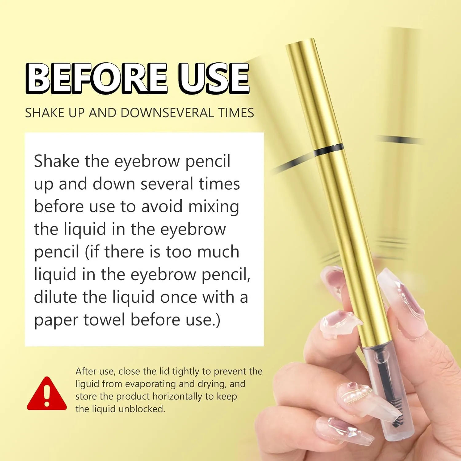 2 in 1 Long-Lasting Eyebrow Pencil and Brow Up-Grade Gel, Light Brown and Brown Shades (1#Light Brown)