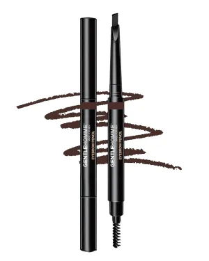 2 Pack Mens Eyebrow Pencil Dark Brown, Easily Shape Define Fill Eyebrows and Beard, 2 in 1 brush and ultra-thin pencil, Waterproof Smudge Proof Sweatproof, Durable and Long Lasting