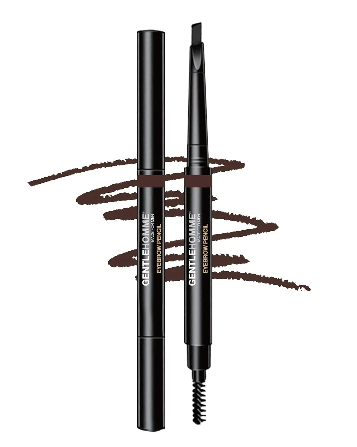 2 Pack Mens Eyebrow Pencil Dark Brown, Easily Shape Define Fill Eyebrows and Beard, 2 in 1 brush and ultra-thin pencil, Waterproof Smudge Proof Sweatproof, Durable and Long Lasting