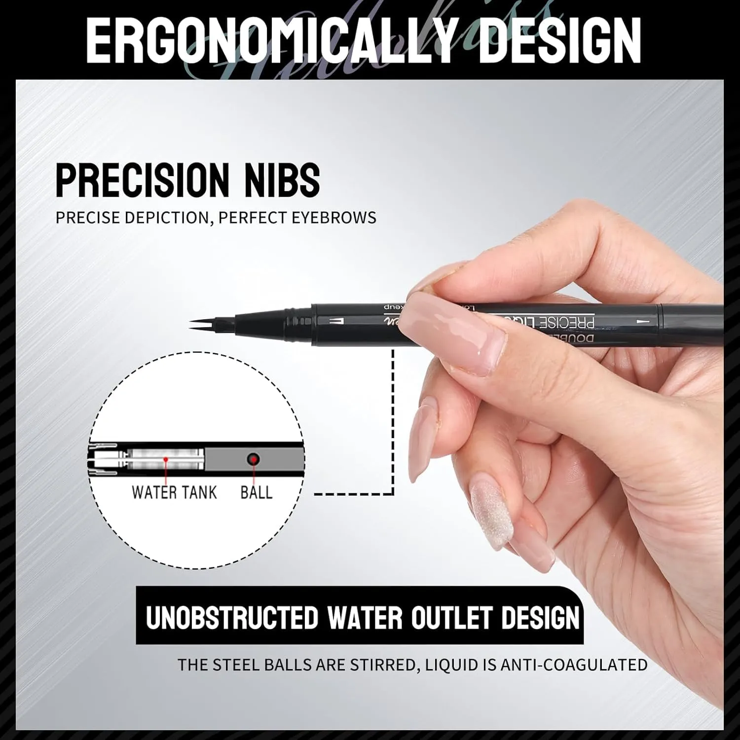 2 Pcs Microblading Eyebrow Pencil for Women, Waterproof Brow Pencil, with Eyebrow Brush, 2-in-1 Dual-Ended Eyebrow Pen for Natural Hair-Like Brows (Light Brown 2Pcs)