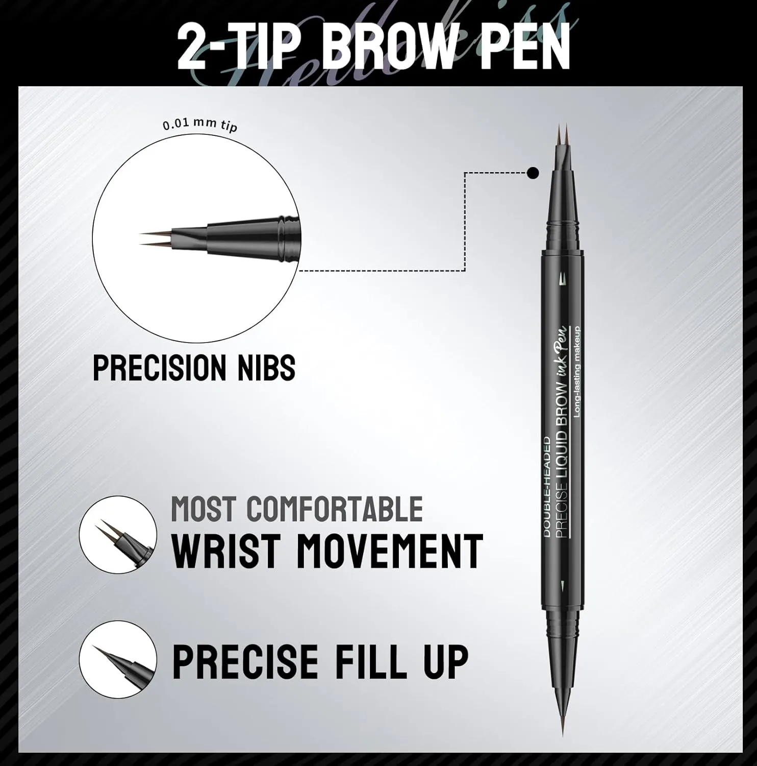 2 Pcs Microblading Eyebrow Pencil for Women, Waterproof Brow Pencil, with Eyebrow Brush, 2-in-1 Dual-Ended Eyebrow Pen for Natural Hair-Like Brows (Light Brown 2Pcs)
