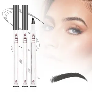 2 PCS Waterproof Brow Pencil with Micro-Fork Tip,3D Magic Eyebrow Pencil 4-Head Split Waterproof Long-lasting,Fine Stroke Eyebrow Pen Makeup Eyebrow Pencils Stay on All Day (Light Brown)