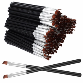 200pcs Disposable Angled Eyebrow Brush Black Bulk Eye Brow Brush Eye Makeup Eyeliner Brushes Portable Flat Tapered Eyebrow Tint Brushes for Ladies Salon Beauty Makeup Tools Beautician Supplies