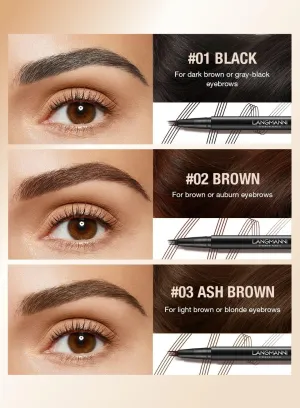 2024 New Upgraded Magic 4-Tip Eyebrow Pencil, Long-Lasting Natural Eyebrow Brush Eyebrow Pencil 3D Waterproof and Sweat-proof Eyebrow Pencil Contouring Pen with 4 Fork (Ash Brown)