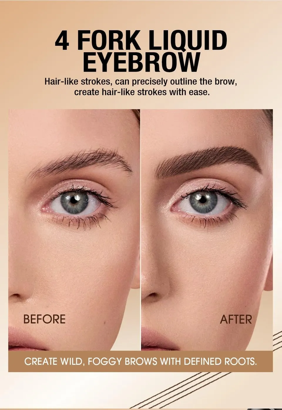 2024 New Upgraded Magic 4-Tip Eyebrow Pencil, Long-Lasting Natural Eyebrow Brush Eyebrow Pencil 3D Waterproof and Sweat-proof Eyebrow Pencil Contouring Pen with 4 Fork (Ash Brown)