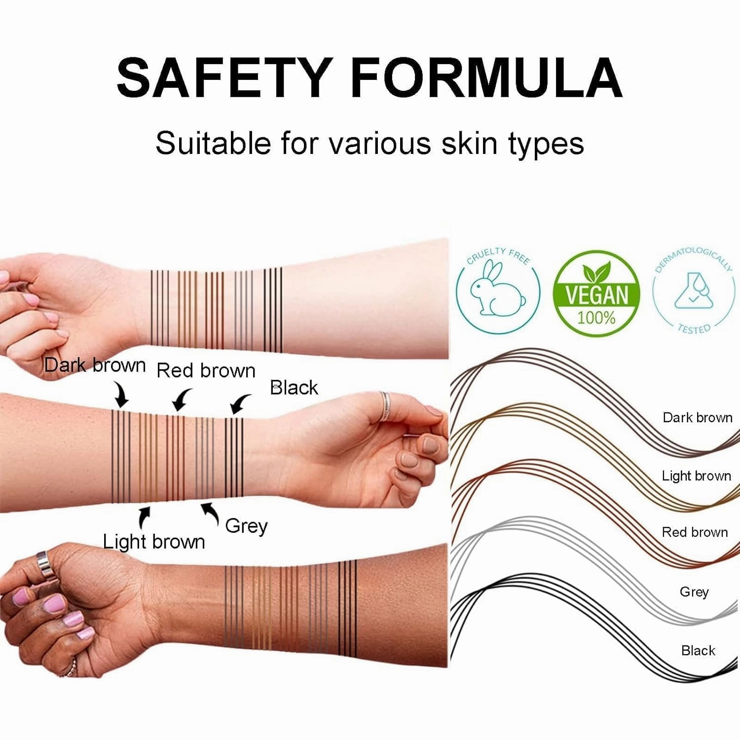 2024 New 3D Waterproof Microblading Eyebrow Pencil Contouring Pen,Upgraded Magic Eyebrow Pencil, 4-Tipped Precise Brow Pen, Long-Lasting Natural Fine Stroke Eyebrow Pen (D-Dark Brown)