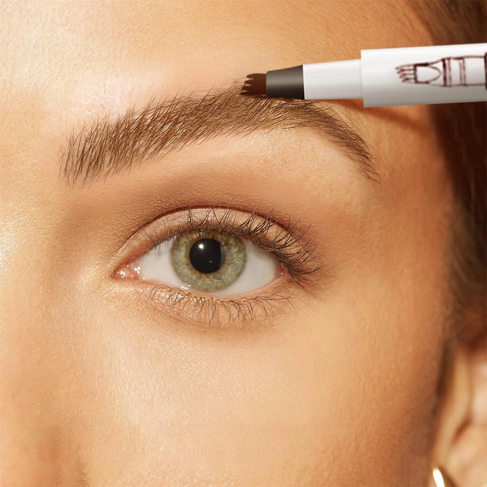 2024 Upgrade Waterproof Brow Pencil with Micro-Fork Tip, 3D Magic Split Waterproof Long-lasting Eyebrow Tattoo Pencil (Light Brown)