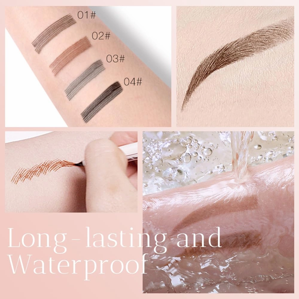 2024 Upgrade Waterproof Brow Pencil with Micro-Fork Tip, 3D Magic Split Waterproof Long-lasting Eyebrow Tattoo Pencil (Light Brown)